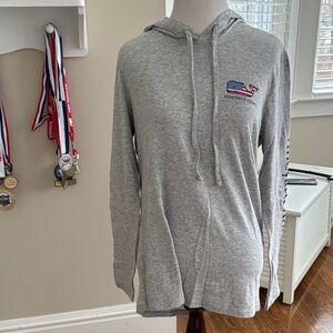 Vineyard Vines Gray Long Sleeve Hoodie Tee